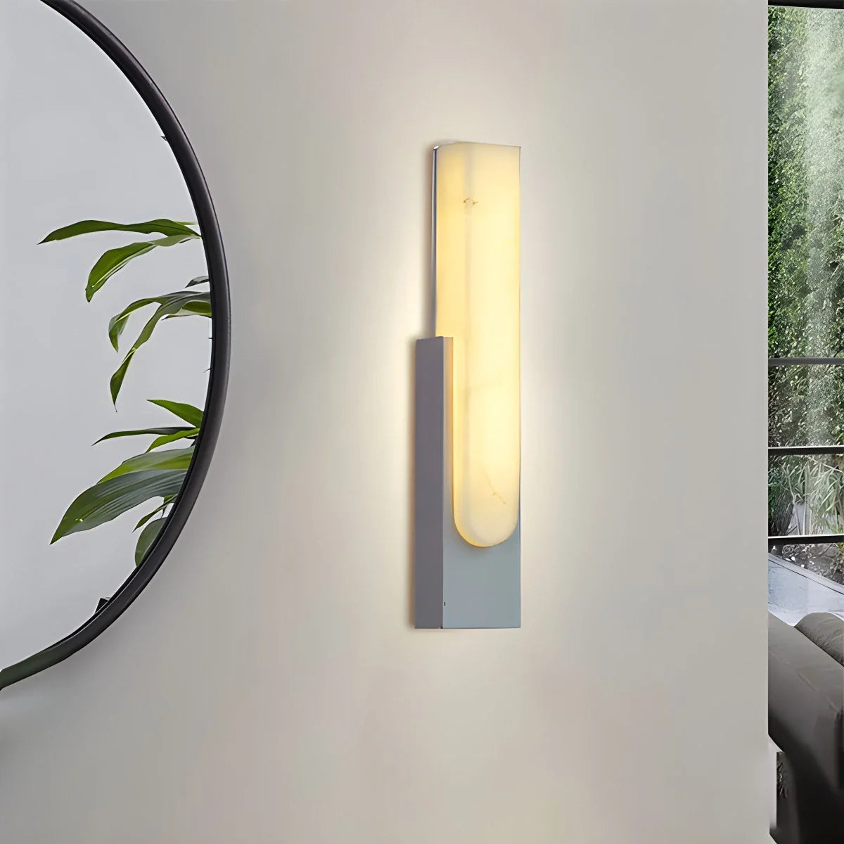 Feyran Chinese Style Alabaster Wall Lamp for Bedroom