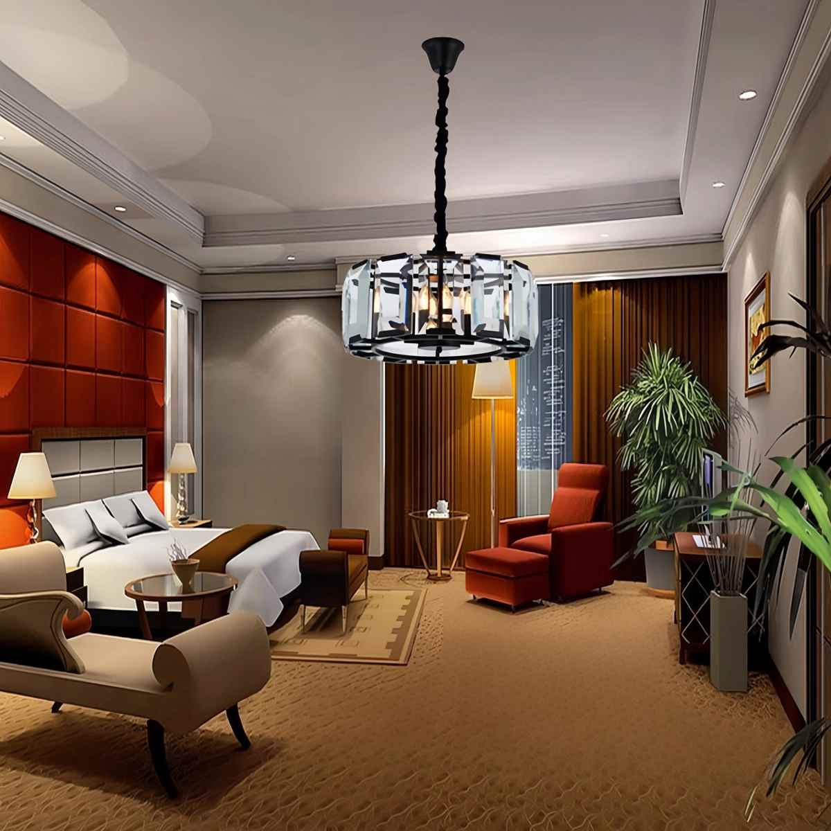 Feyran Circular Glass Chandelier for Dining Room