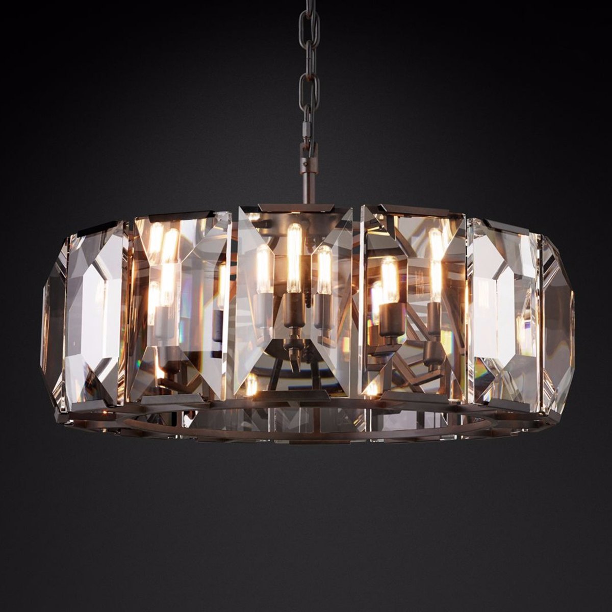 Feyran Circular Glass Chandelier for Dining Room