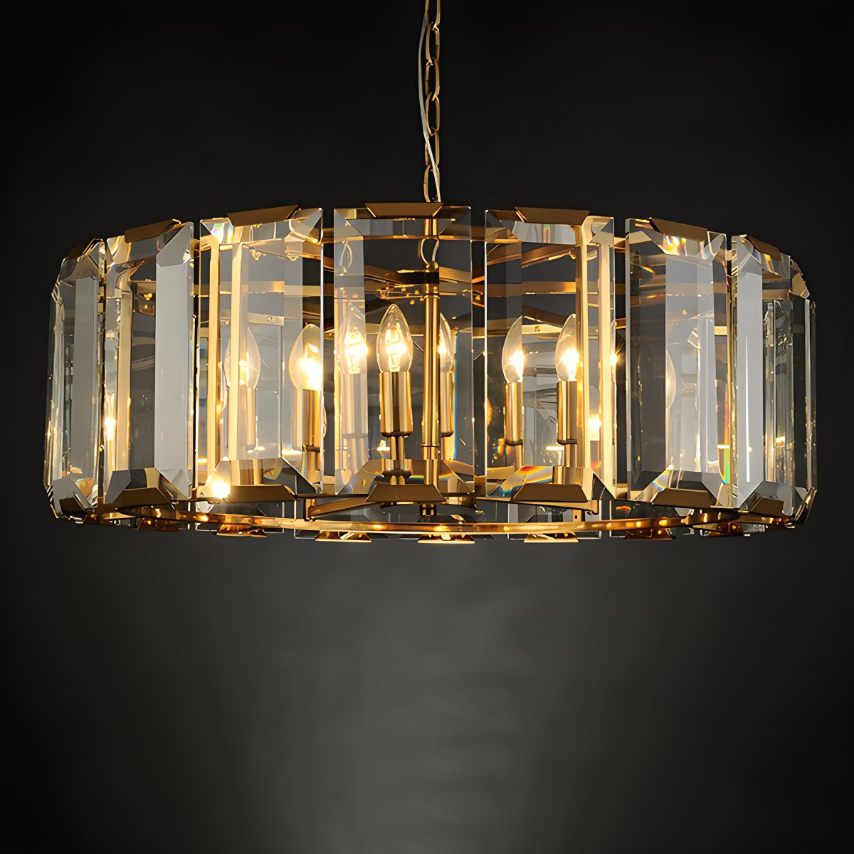 Feyran Circular Glass Chandelier for Dining Room