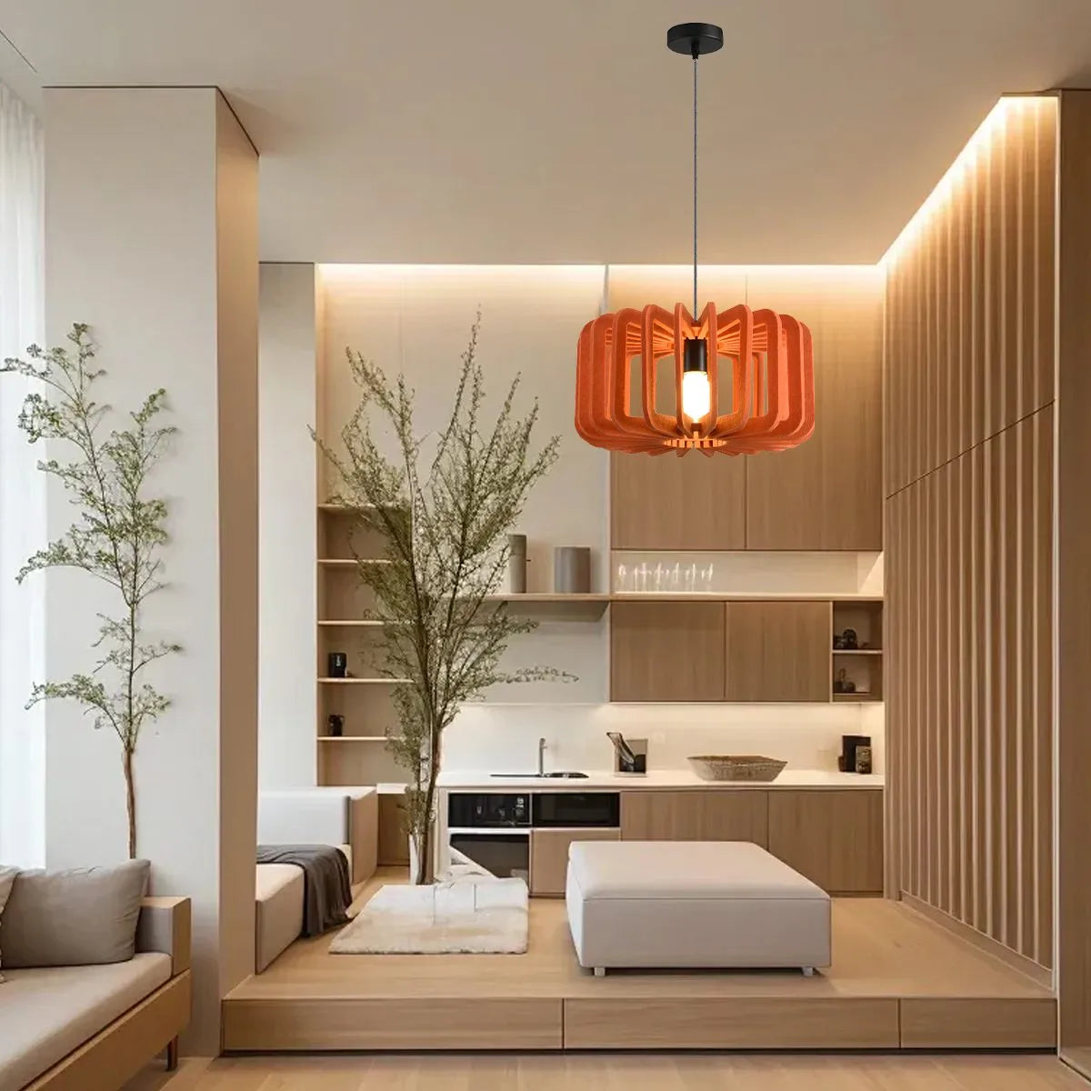 Feyran Column Shaped Birdcage Acoustic Pendant Light