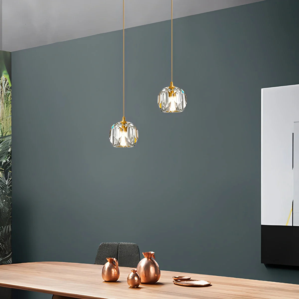 Feyran Copper Crystal Pendant Light Multiple Styles Available