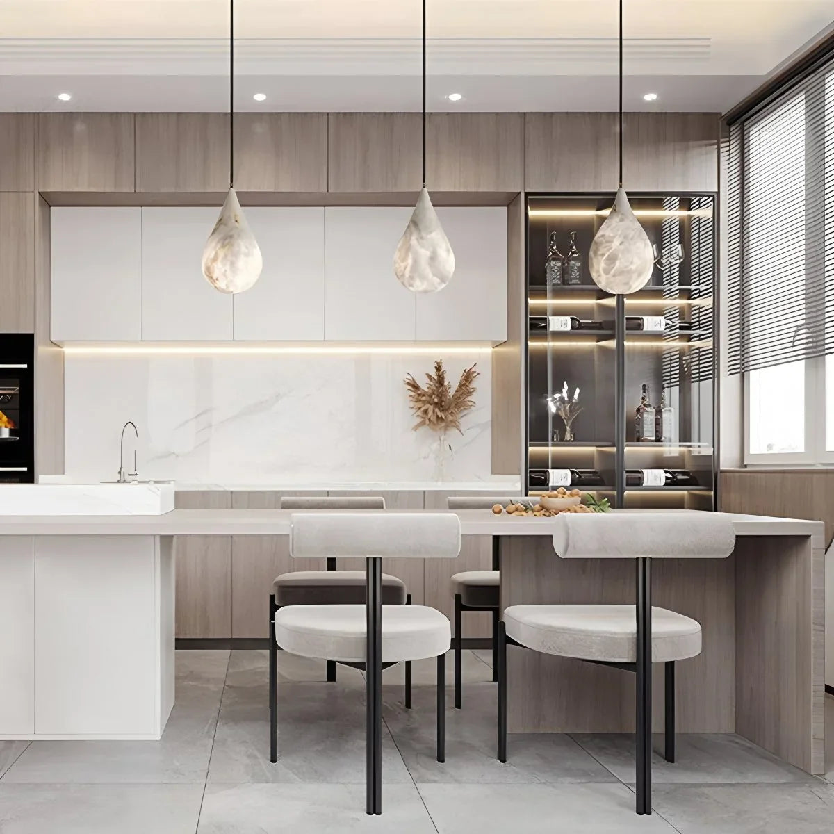 Feyran Creative Waterdrop Spanish Alabaster Pendant Light