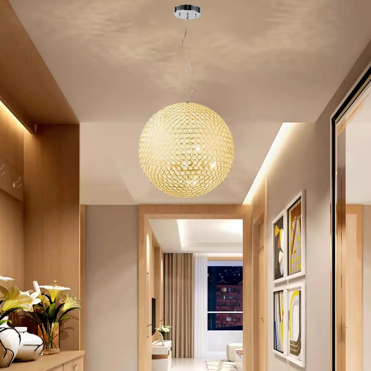 Feyran Creative Crystal Ball Chandelier for Dining Room