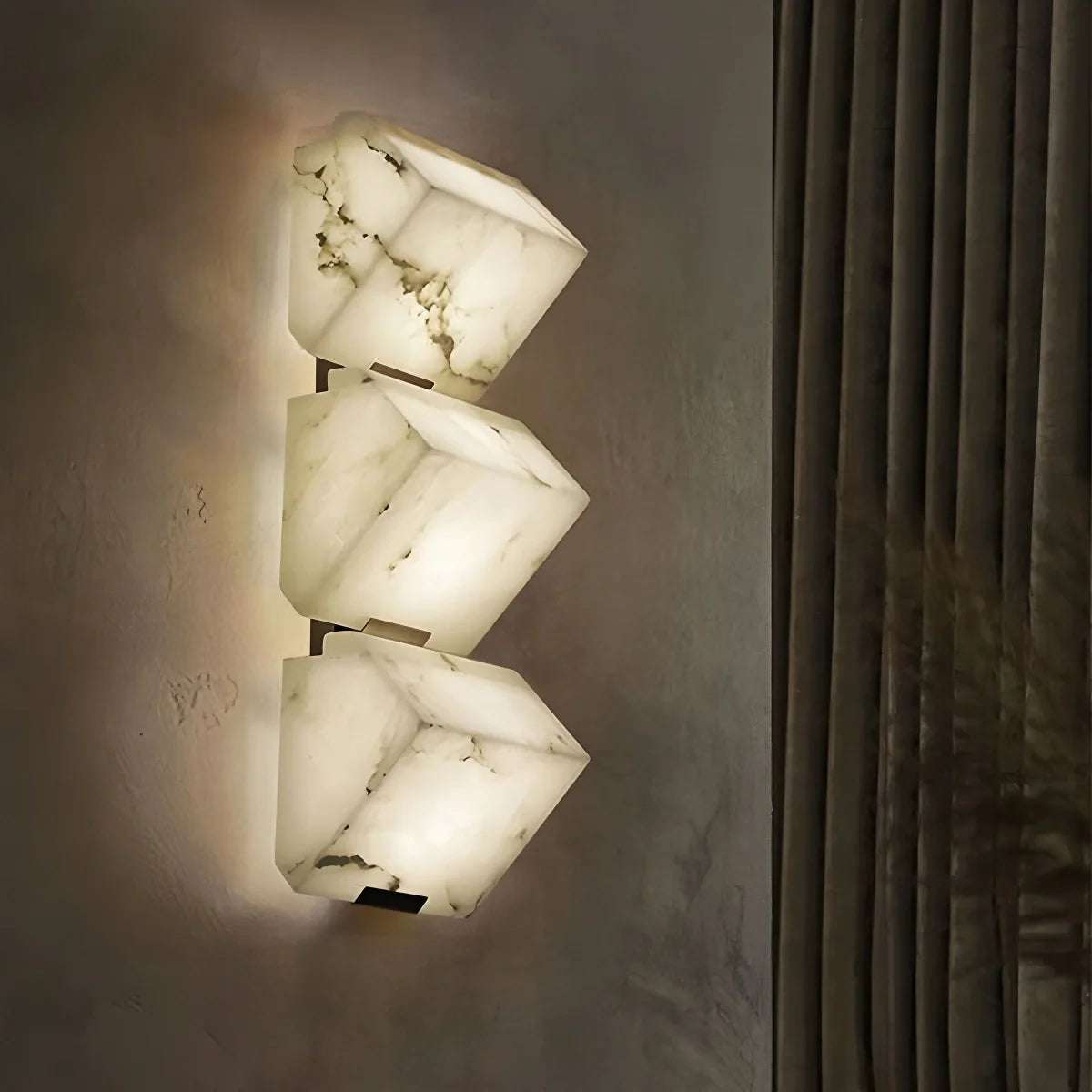 Feyran Triple Sloping Block Spanish Alabaster Wall Sconce