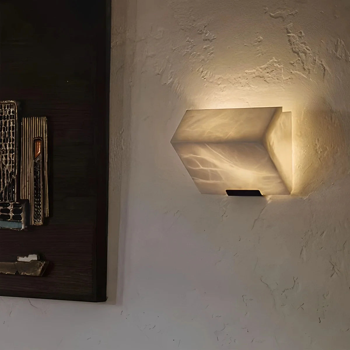 Feyran Triple Sloping Block Spanish Alabaster Wall Sconce