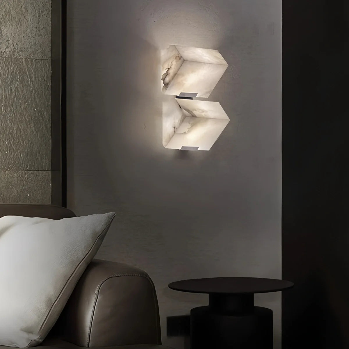 Feyran Triple Sloping Block Spanish Alabaster Wall Sconce