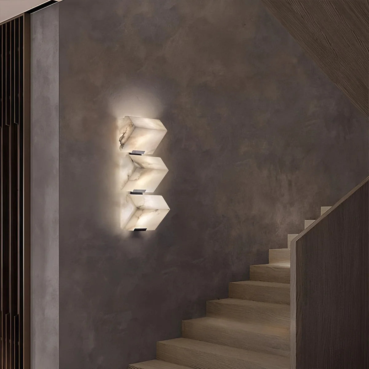 Feyran Triple Sloping Block Spanish Alabaster Wall Sconce