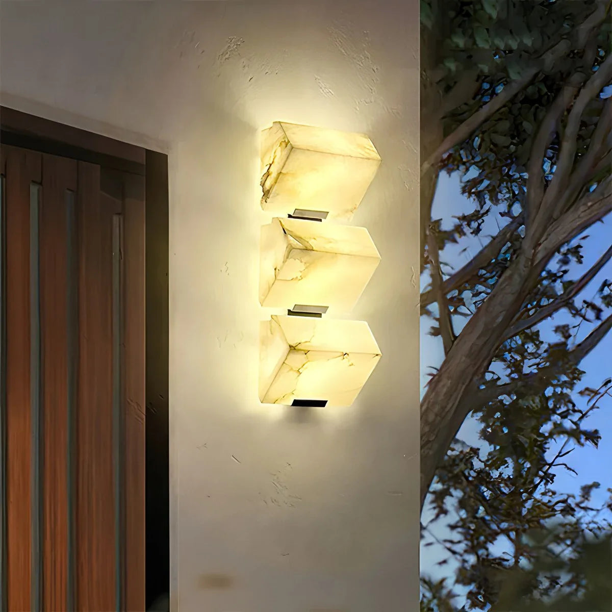 Feyran Triple Sloping Block Spanish Alabaster Wall Sconce