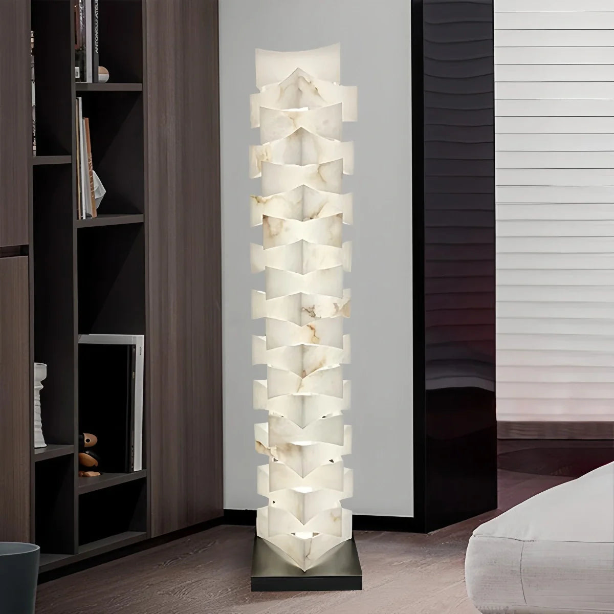 Feyran Creative Stacked Spanish Alabaster Squares Floor Lamp