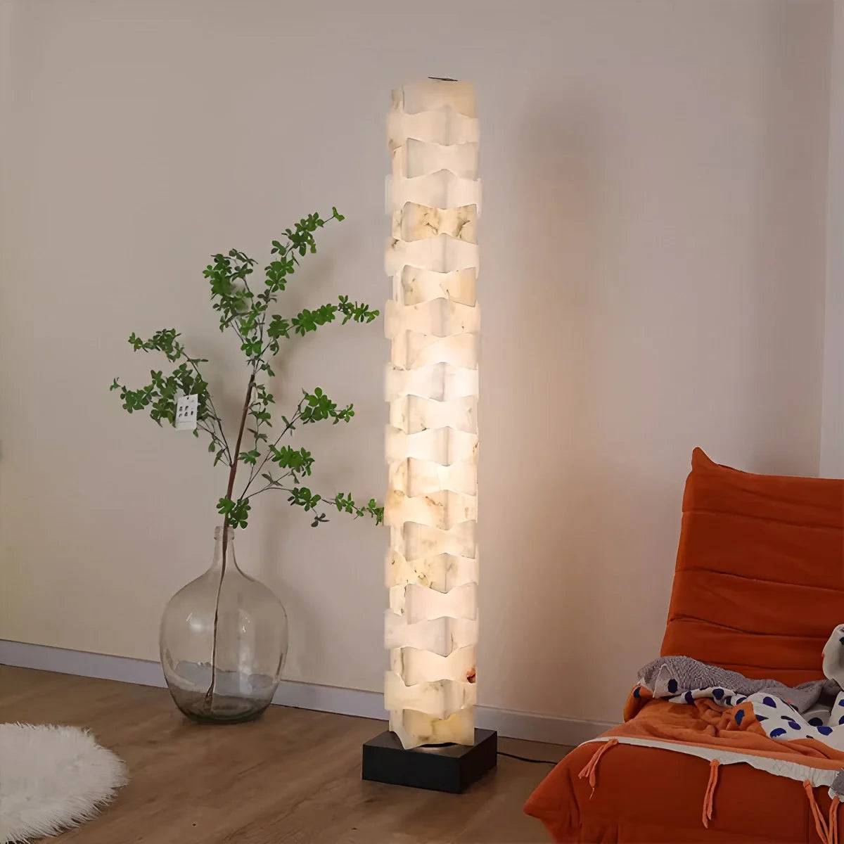 Feyran Creative Stacked Spanish Alabaster Squares Floor Lamp