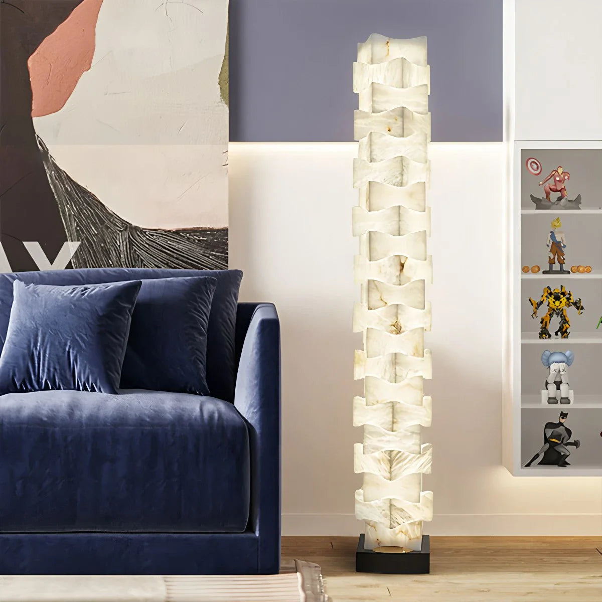 Feyran Creative Stacked Spanish Alabaster Squares Floor Lamp