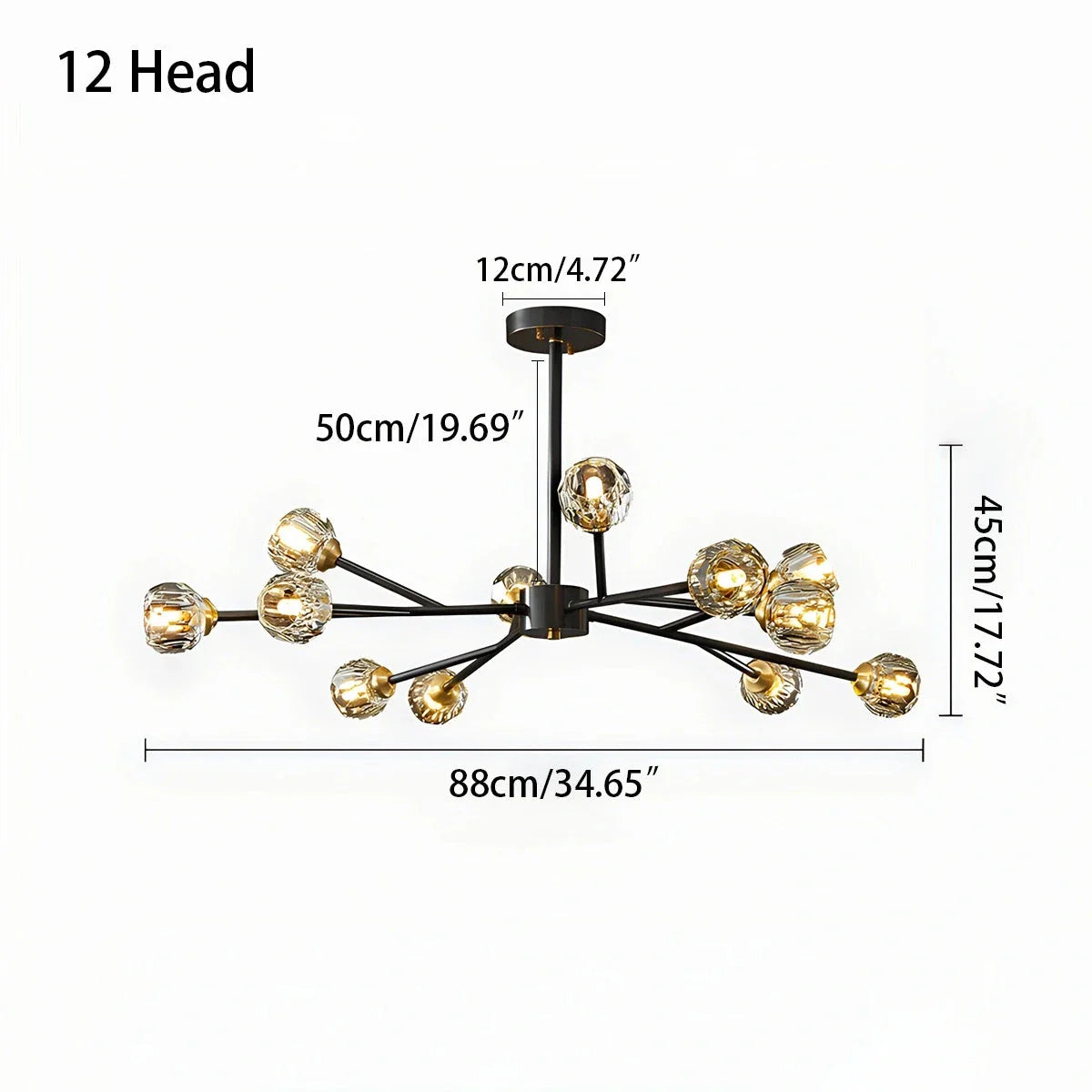 Feyran Crystal Ball Round Cluster Chandelier