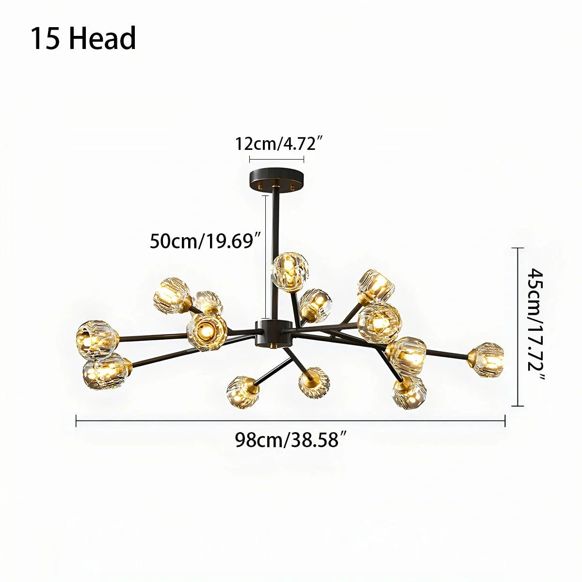 Feyran Crystal Ball Round Cluster Chandelier
