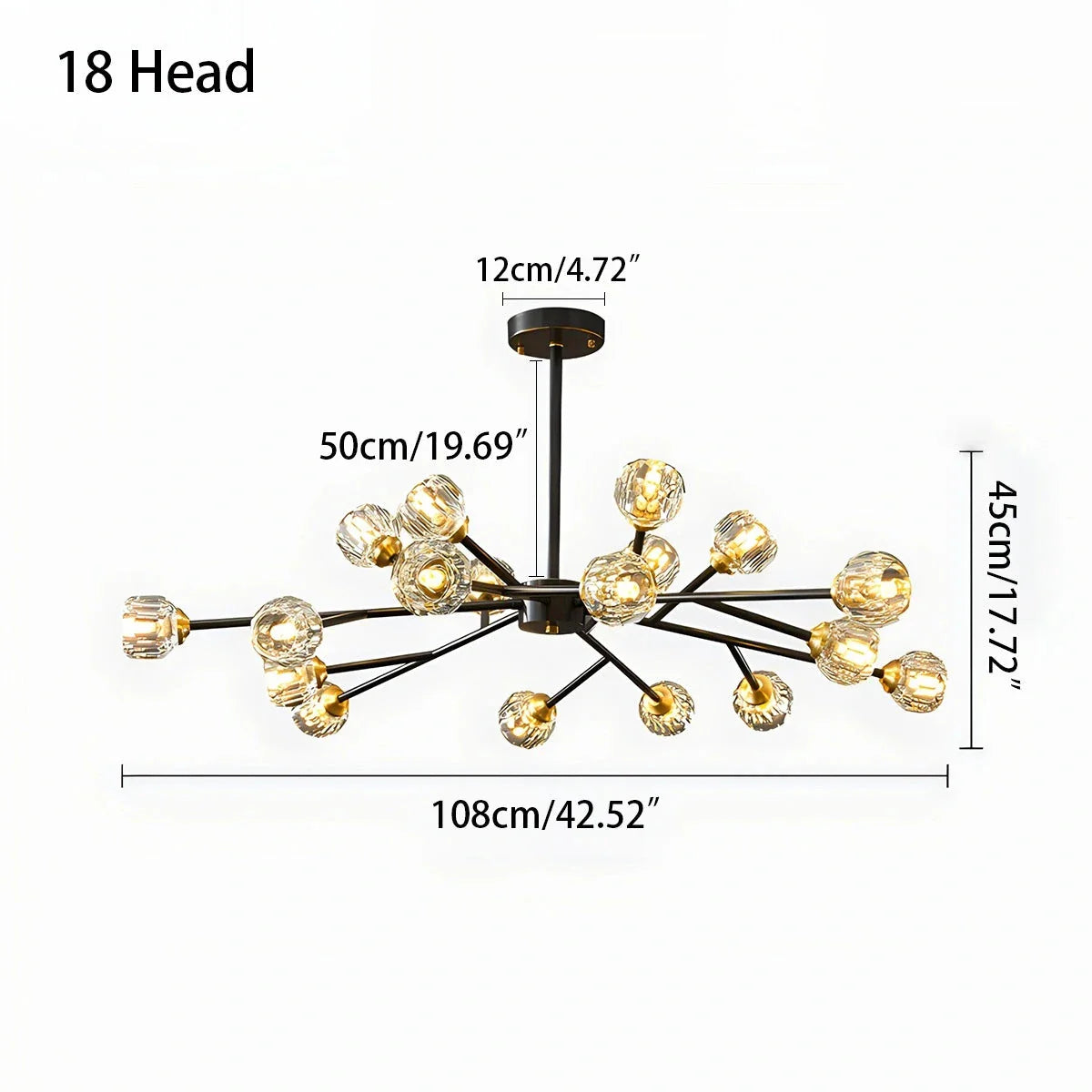 Feyran Crystal Ball Round Cluster Chandelier