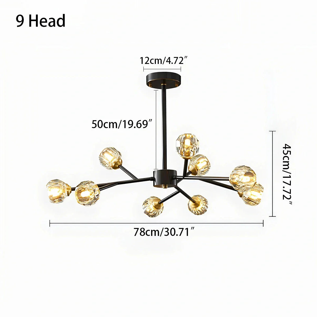 Feyran Crystal Ball Round Cluster Chandelier
