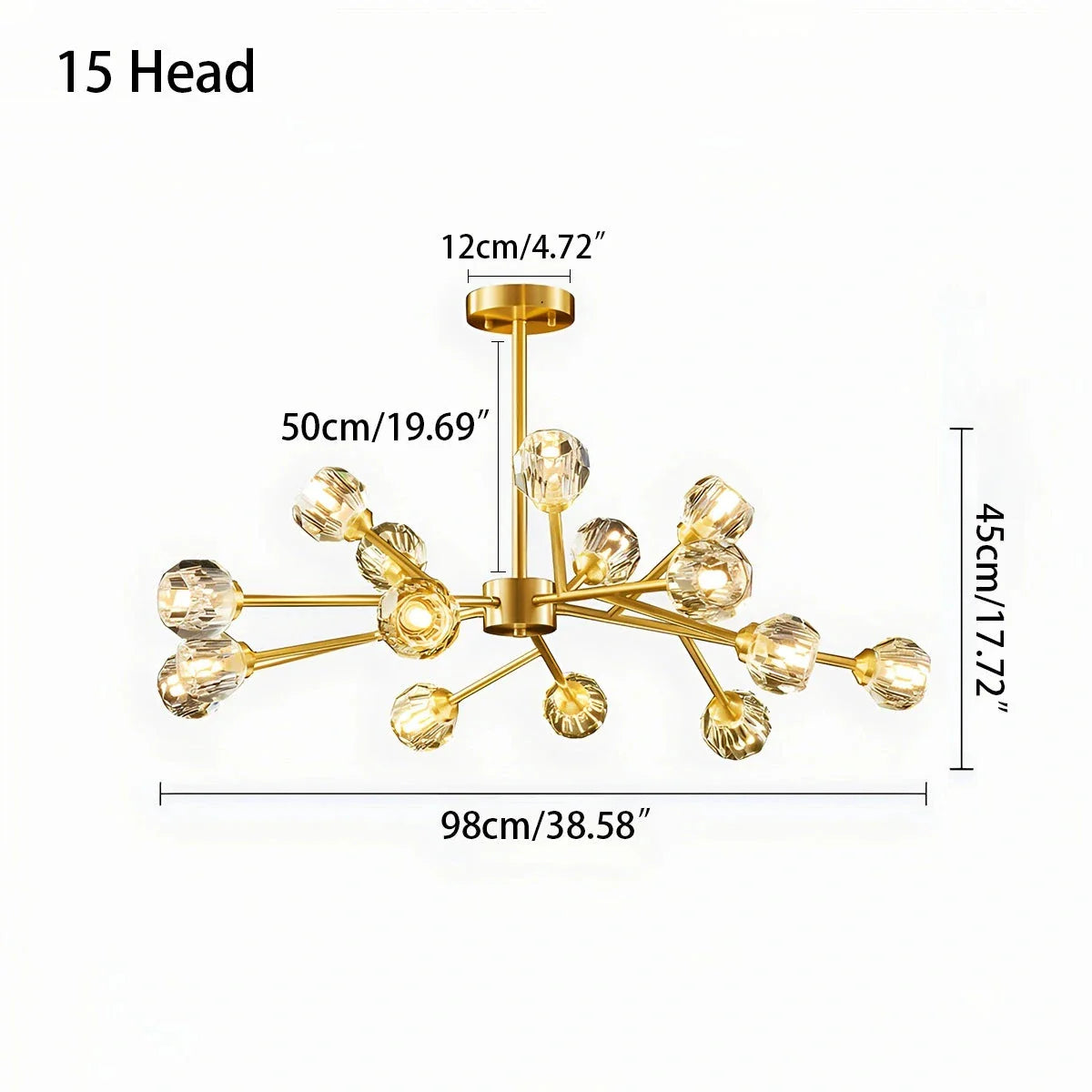 Feyran Crystal Ball Round Cluster Chandelier