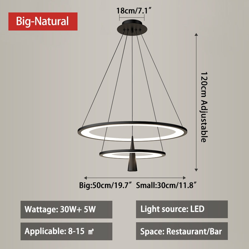 Acrylic Double Layer Pendant Light for Living Room