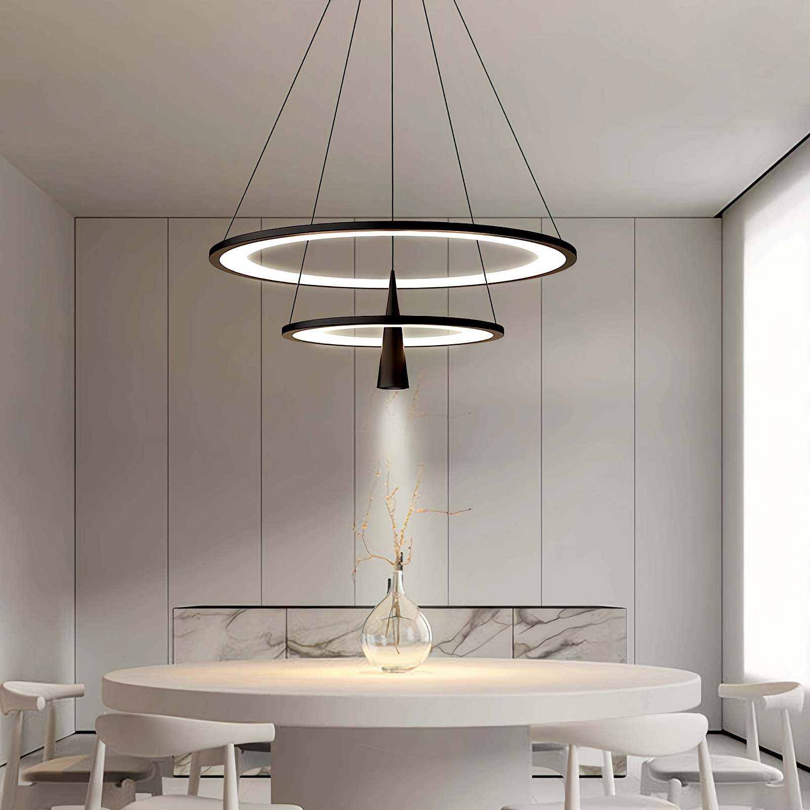 Acrylic Double Layer Pendant Light for Living Room