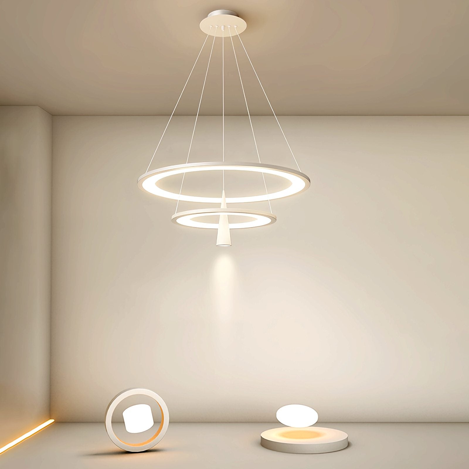 Acrylic Double Layer Pendant Light for Living Room