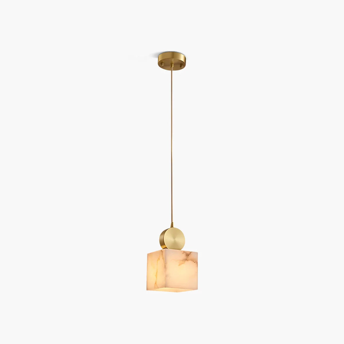 Feyran All Copper Geometric Spanish Alabaster Pendant Light