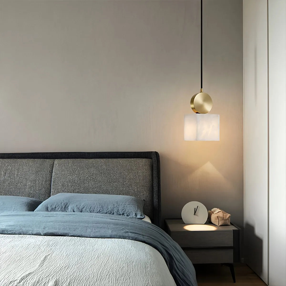 Feyran All Copper Geometric Spanish Alabaster Pendant Light
