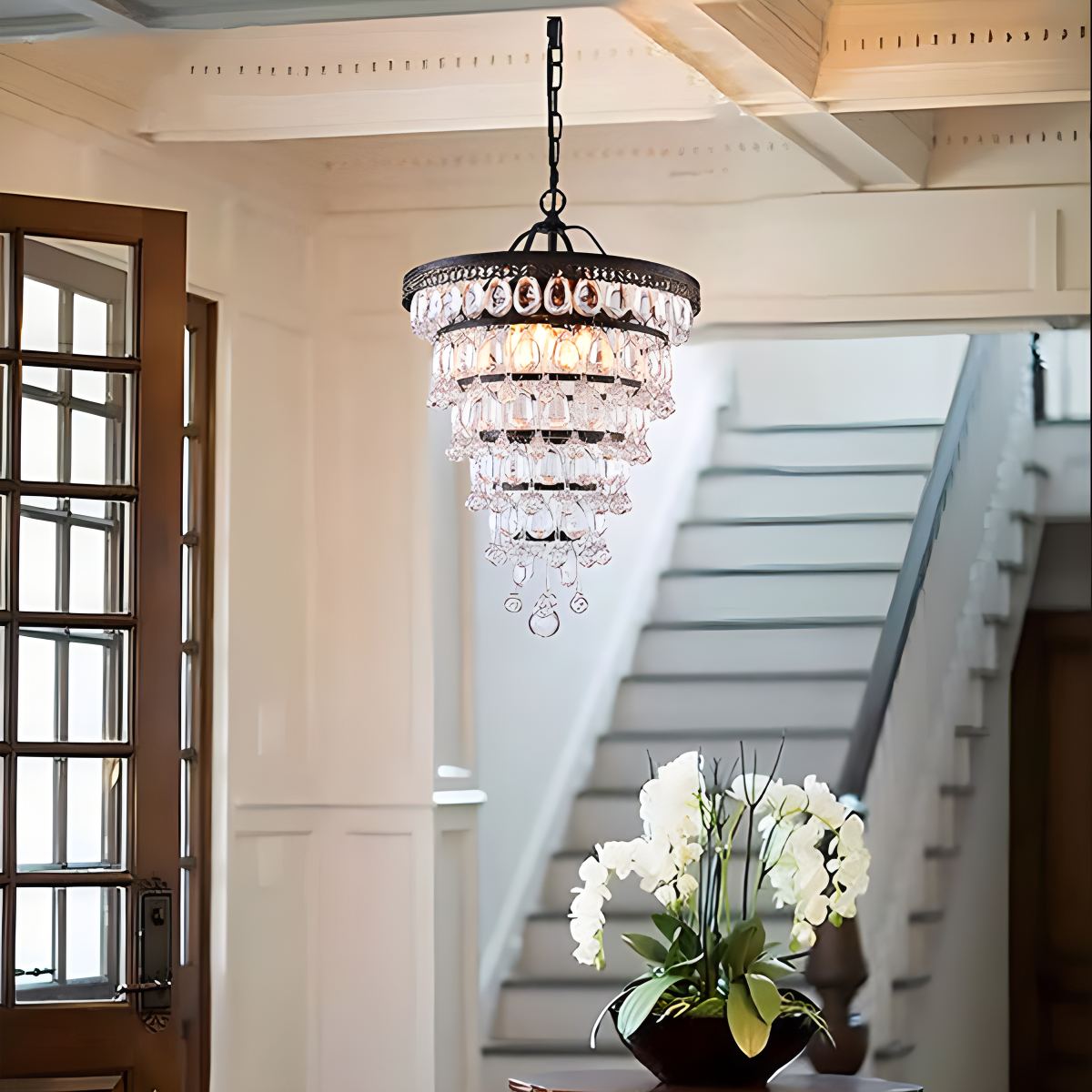 Feyran Droplet Crystal Chandelier for Dining Room