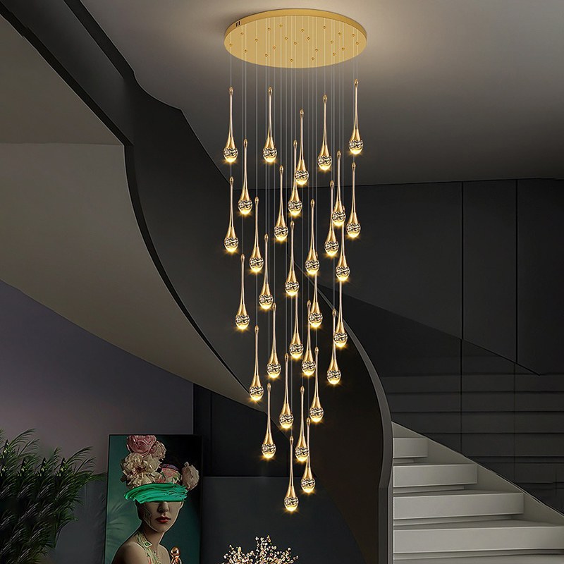 Feyran Luxury Water Drop Pendant Chandelier for Living Room