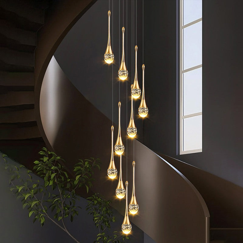 Feyran Luxury Water Drop Pendant Chandelier for Living Room