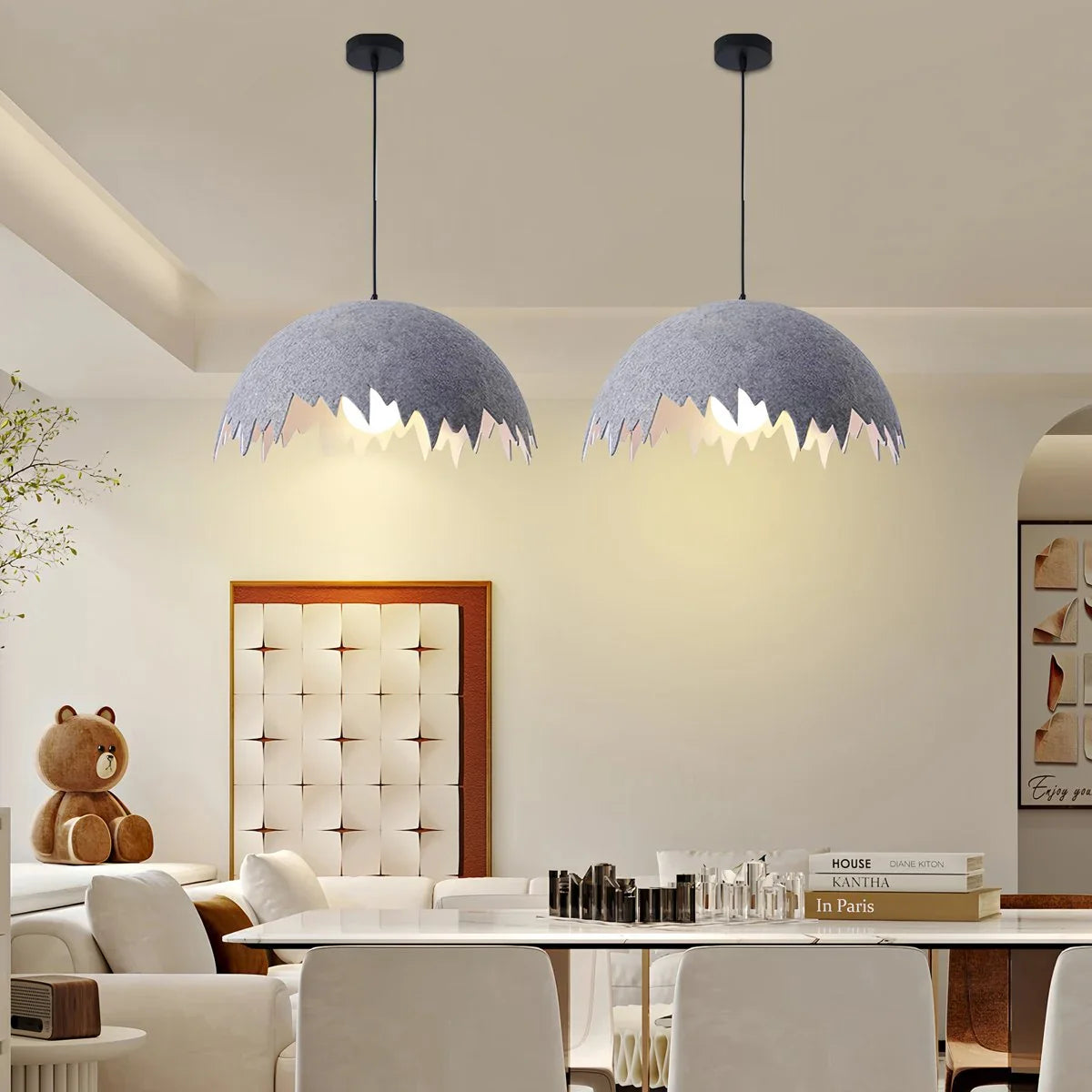 Feyran Eggshell Acoustic Pendent Light for Office