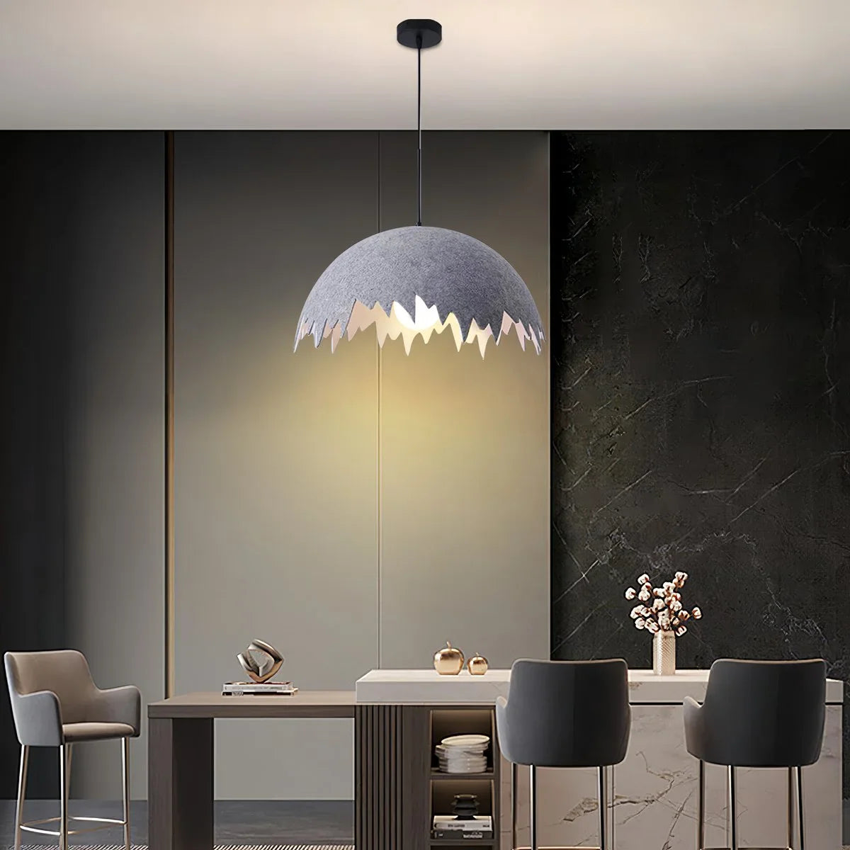 Feyran Eggshell Acoustic Pendent Light for Office