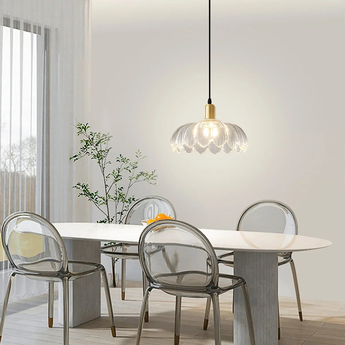 Feyran European Style Copper Glass Ceiling Lamp-H