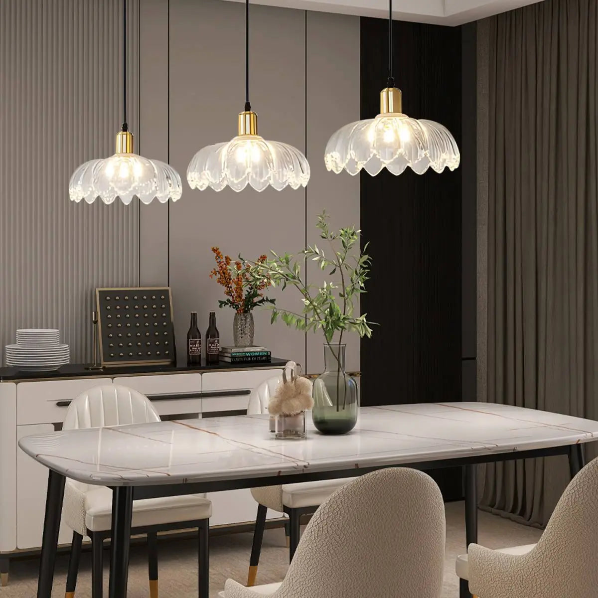 Feyran European Style Copper Glass Ceiling Lamp-H