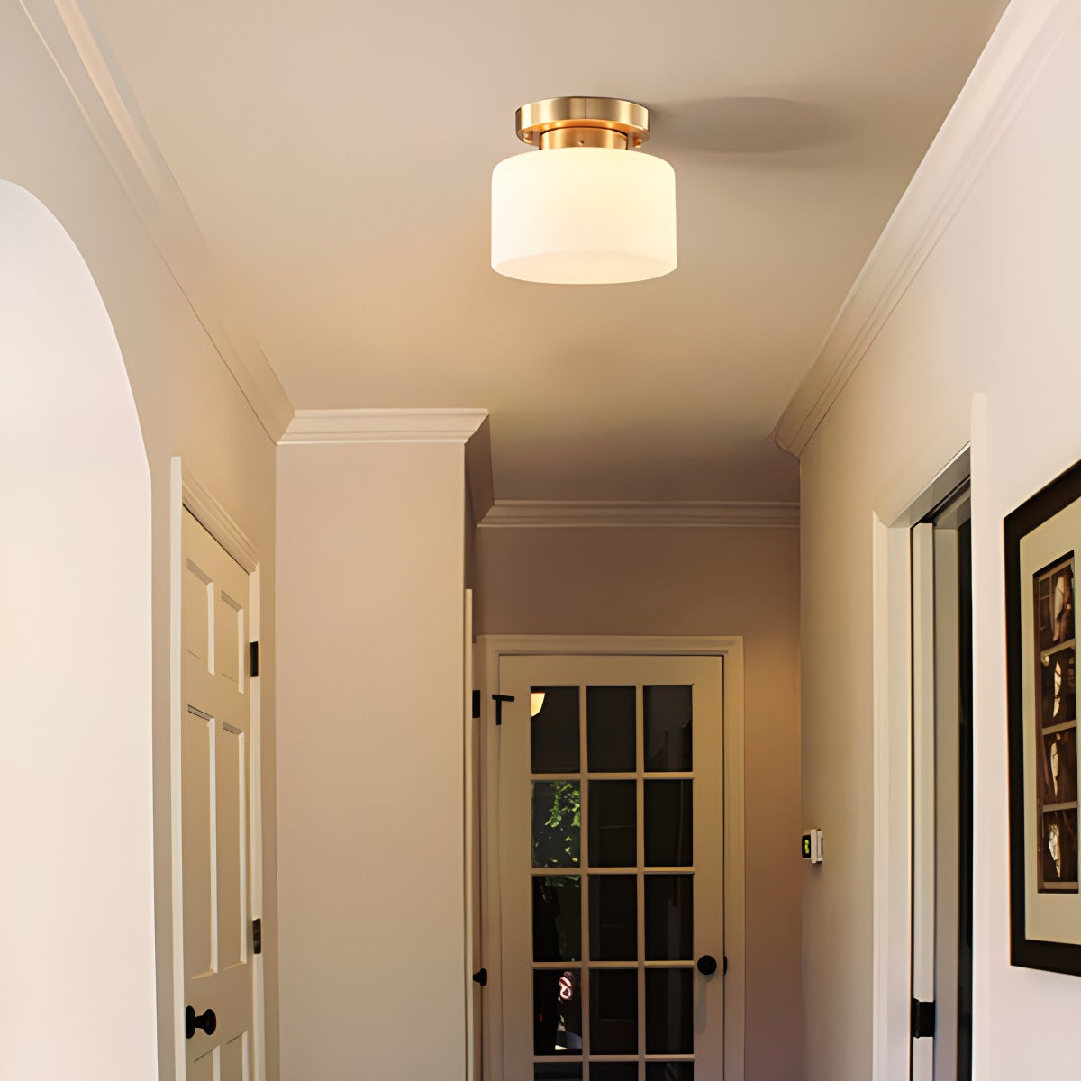 Feyran European Style Copper Glass Ceiling Lamp-D