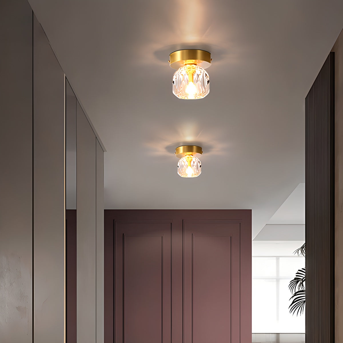 Feyran European Style Copper Glass Ceiling Lamp-G