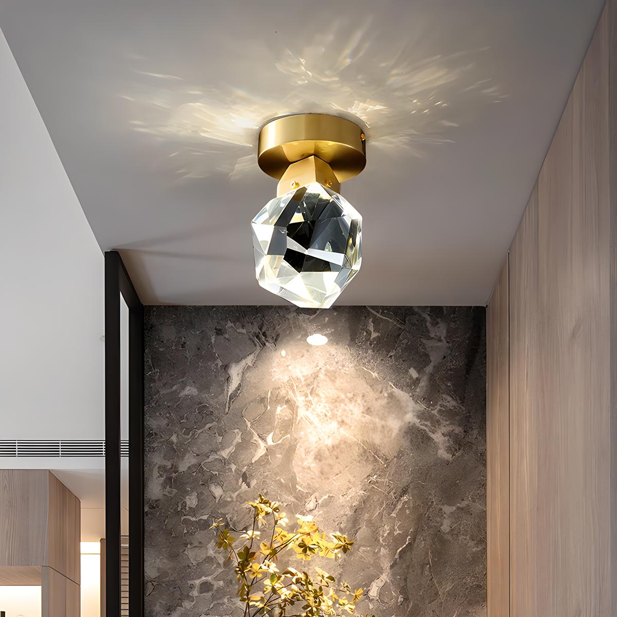 Feyran European Style Copper Glass Ceiling Lamp-G