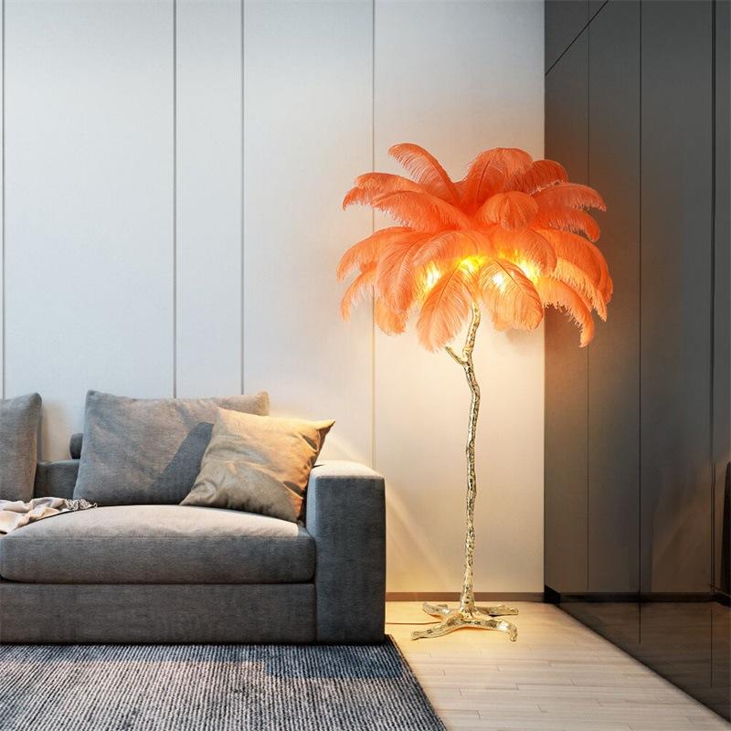Feyran Feather Palm Tree Floor Lamp for Living Room