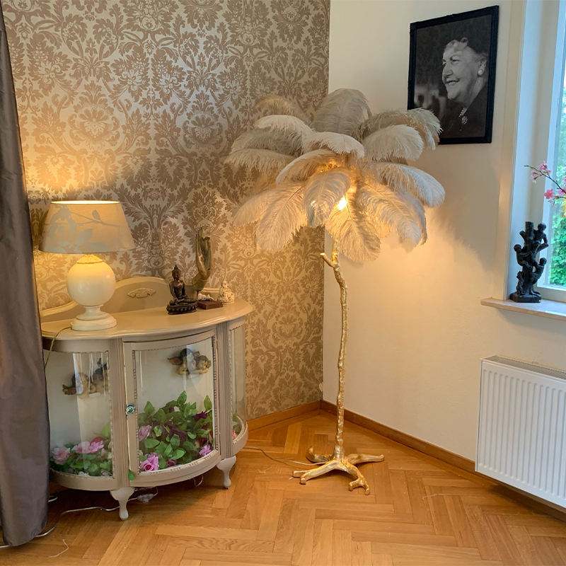 Feyran Feather Palm Tree Floor Lamp for Living Room