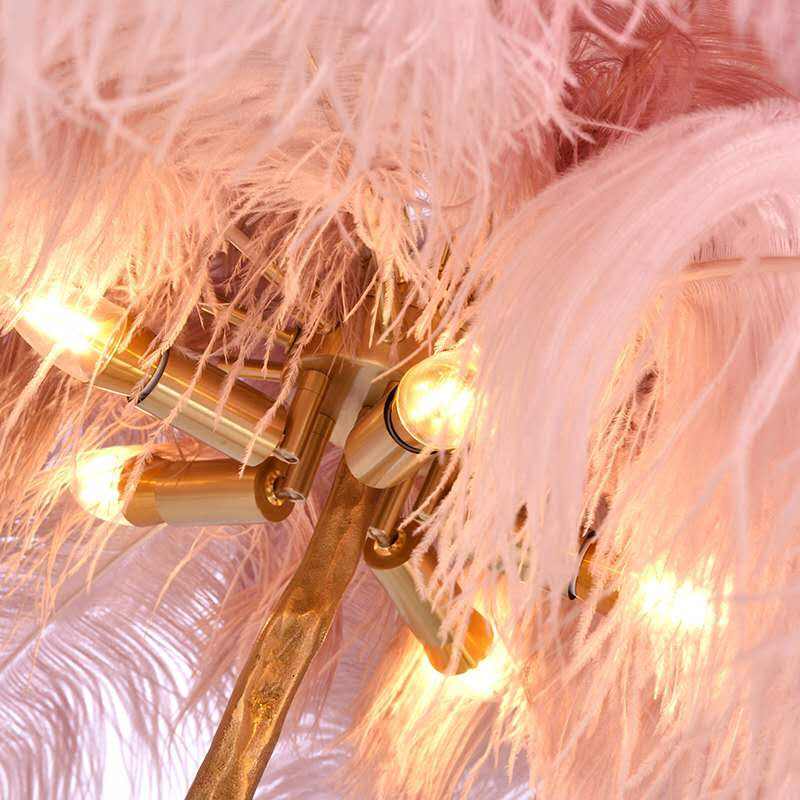 Feyran Feather Palm Tree Floor Lamp for Living Room