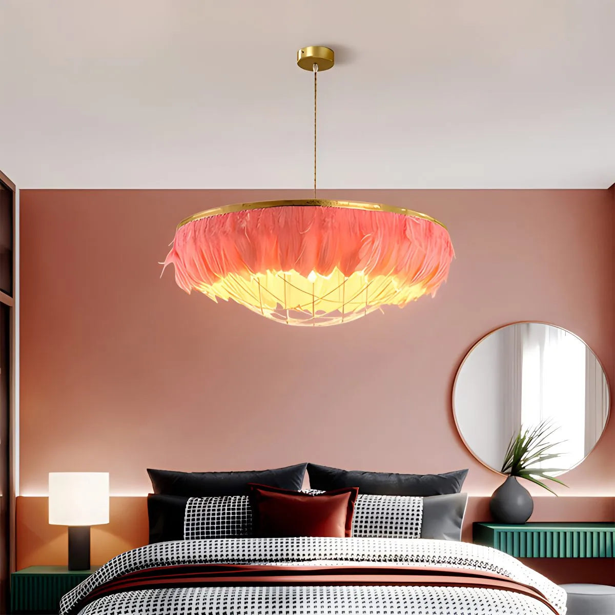 Feyran Feather Bird’s Nest Lamp for Bedroom Living Room