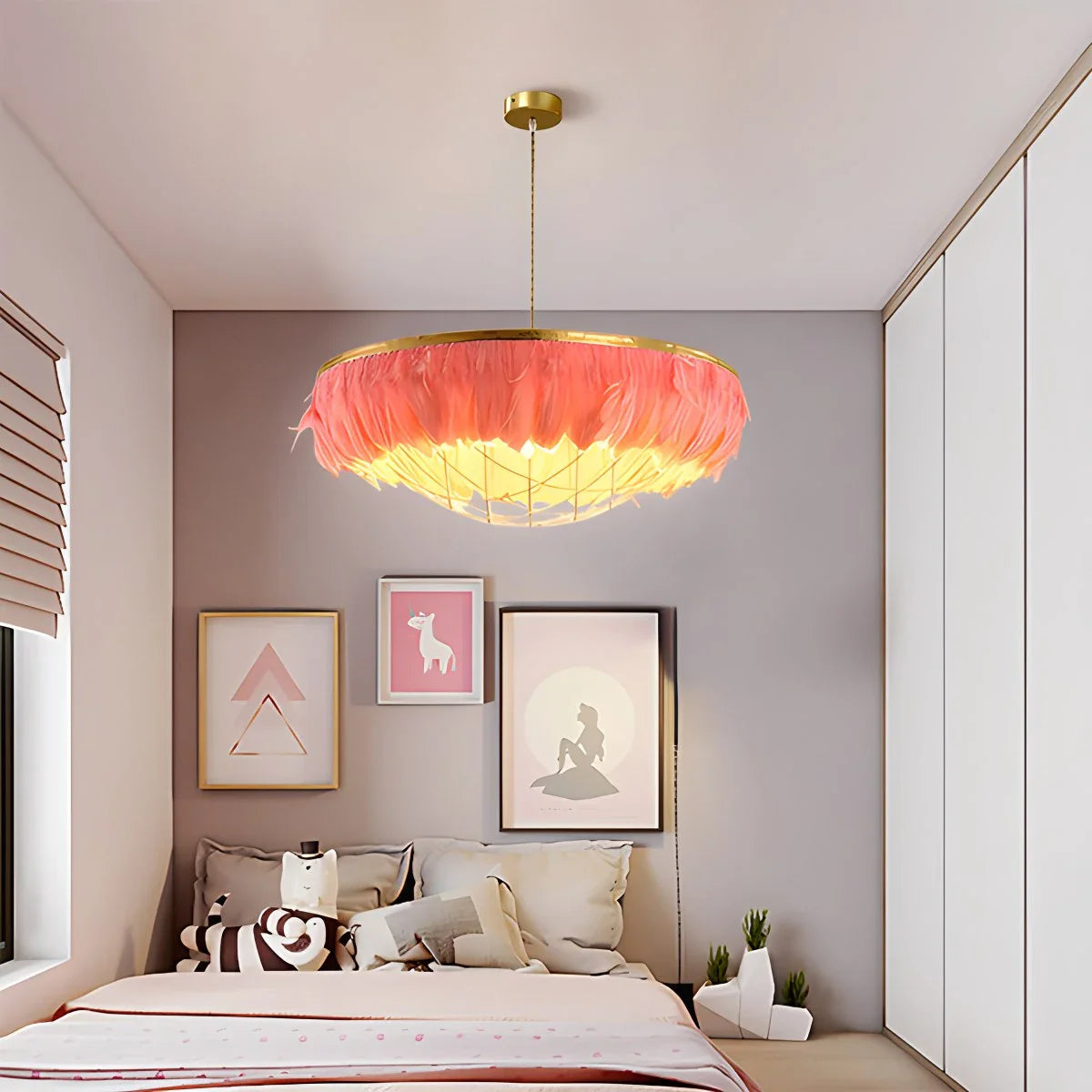 Feyran Feather Bird’s Nest Lamp for Bedroom Living Room