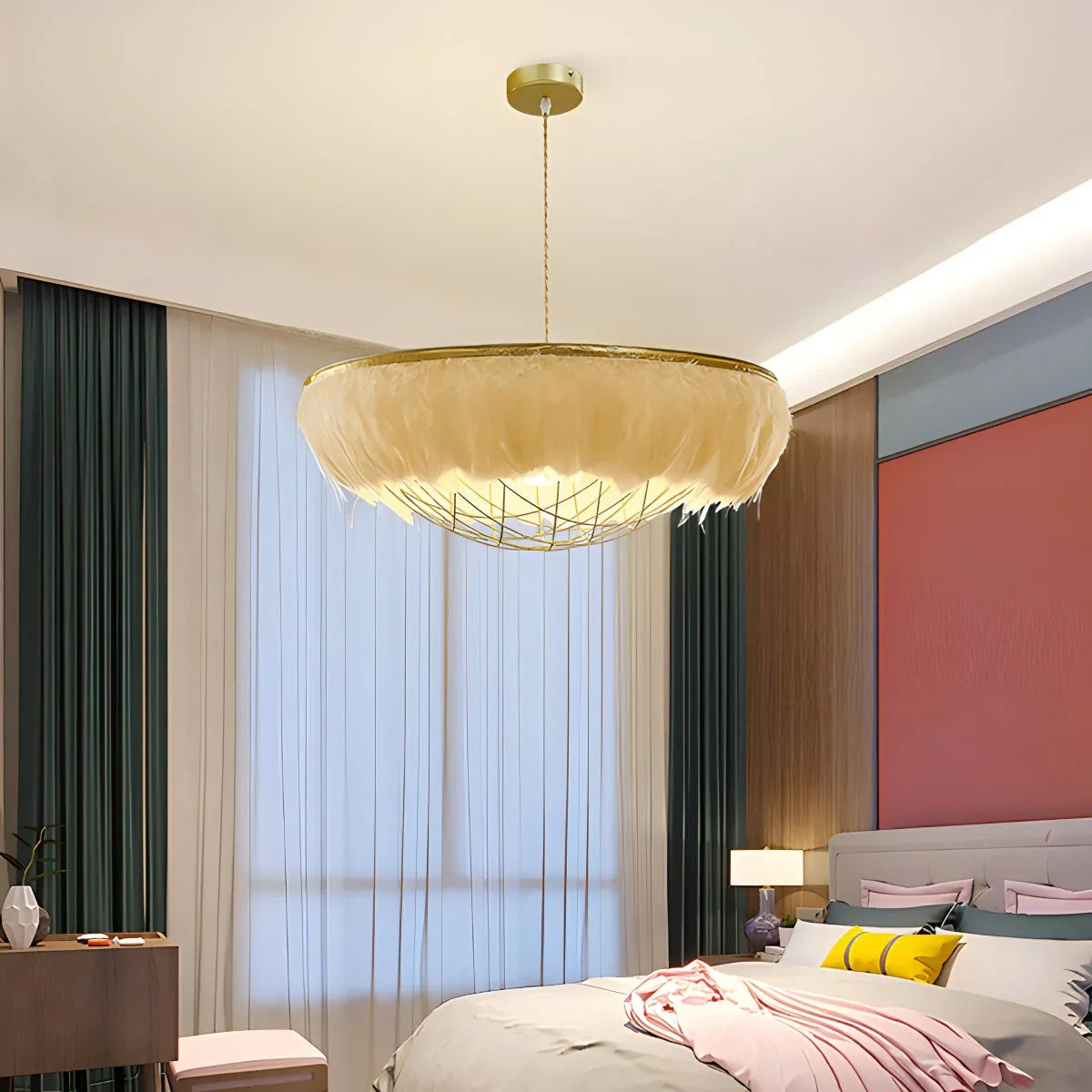 Feyran Feather Bird’s Nest Lamp for Bedroom Living Room