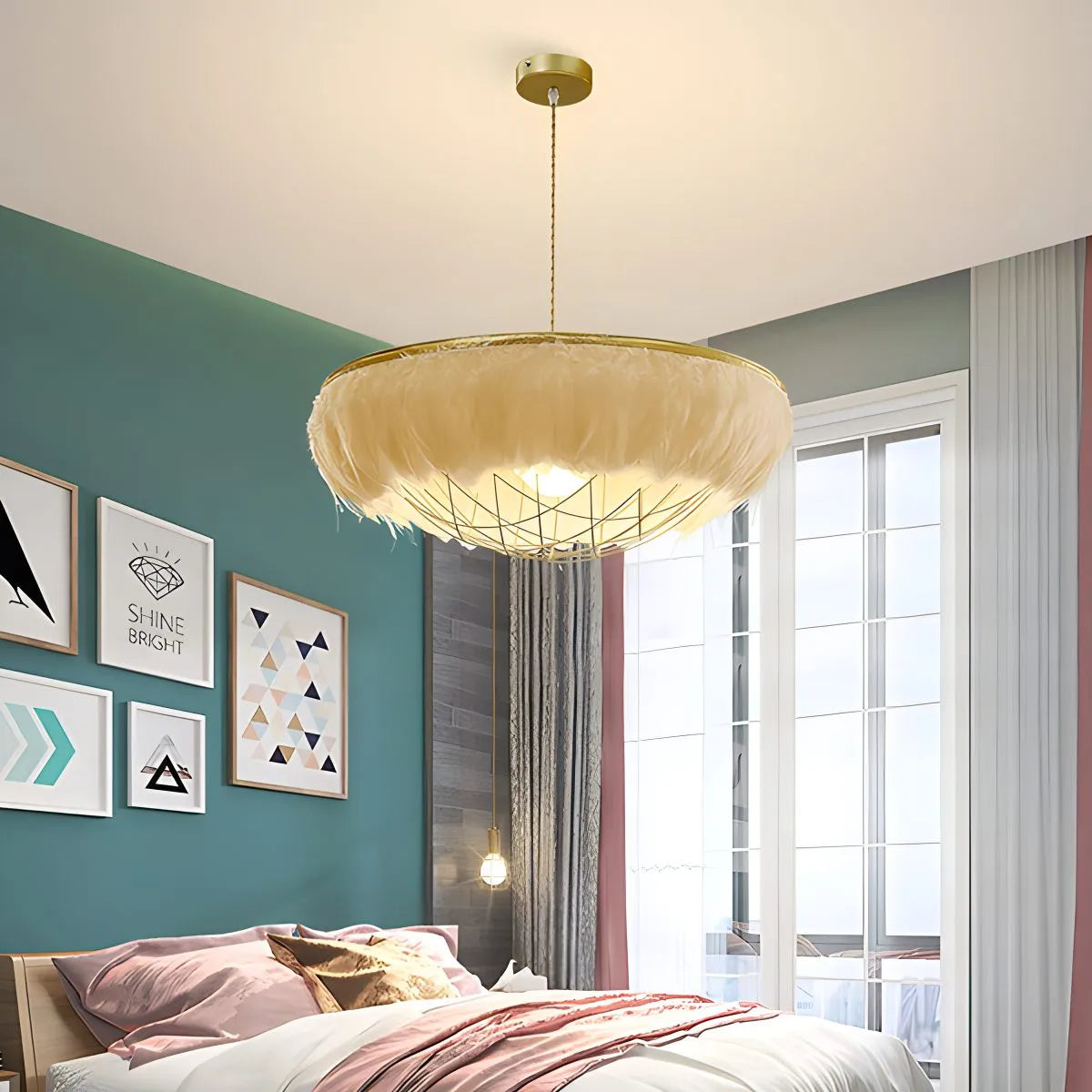 Feyran Feather Bird’s Nest Lamp for Bedroom Living Room