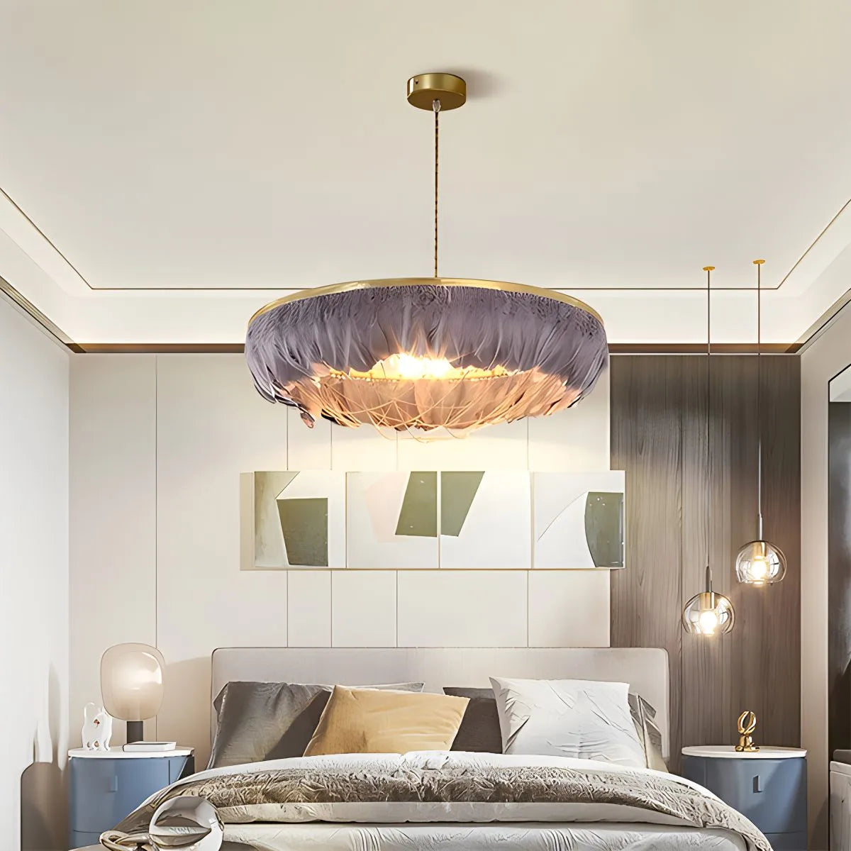 Feyran Feather Bird’s Nest Lamp for Bedroom Living Room