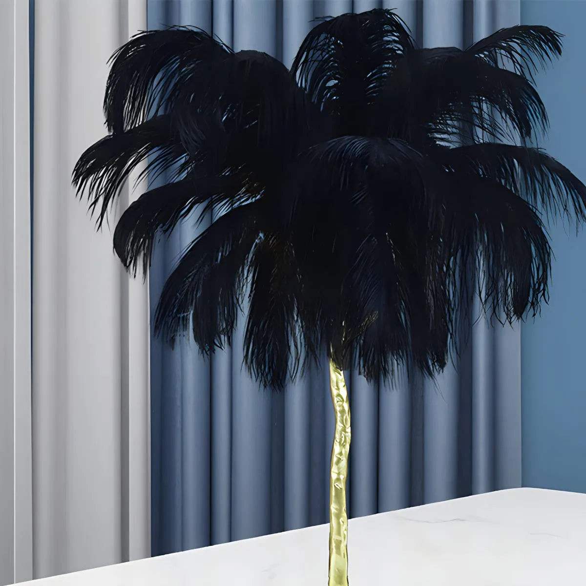 Feyran Feather Palm Tree Floor Lamp for Living Room