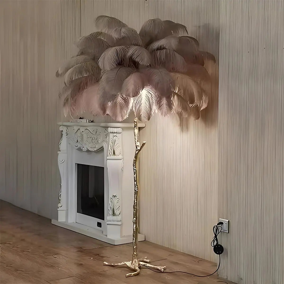 Feyran Feather Palm Tree Floor Lamp for Living Room