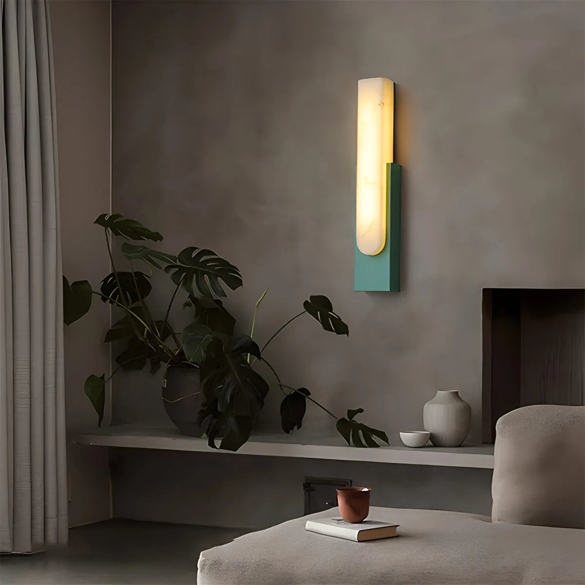 Feyran Chinese Style Alabaster Wall Lamp for Bedroom