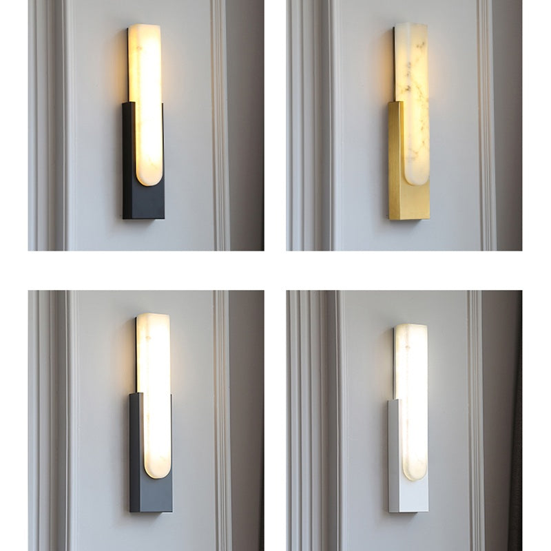 Feyran Chinese Style Alabaster Wall Lamp for Bedroom