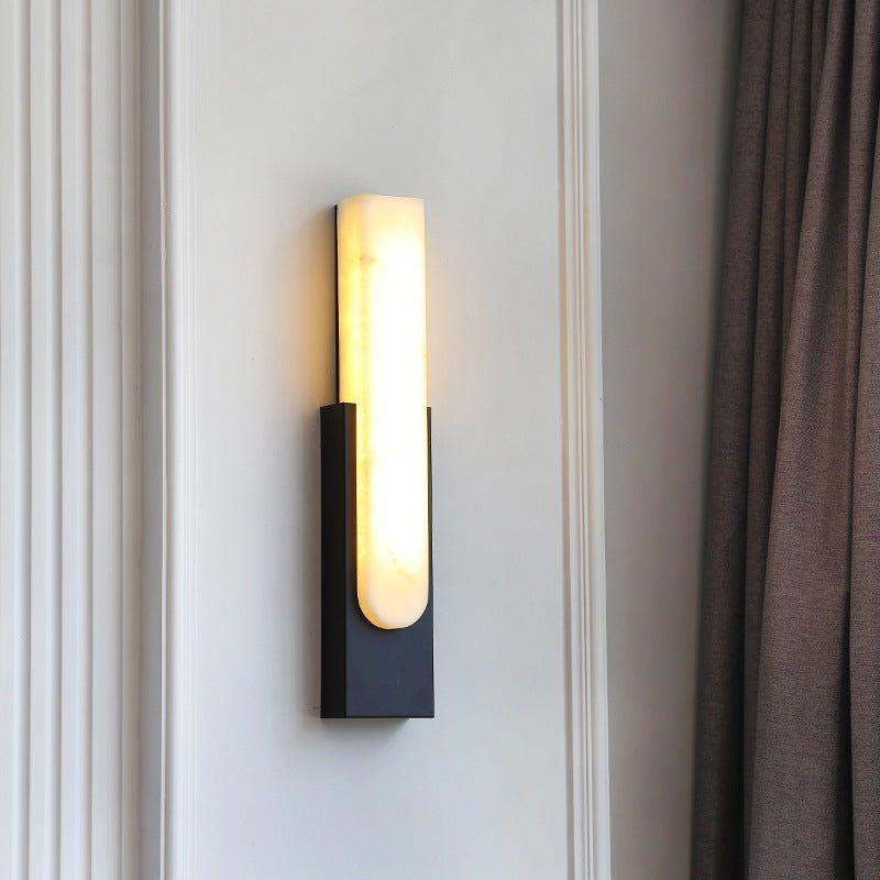 Feyran Chinese Style Alabaster Wall Lamp for Bedroom