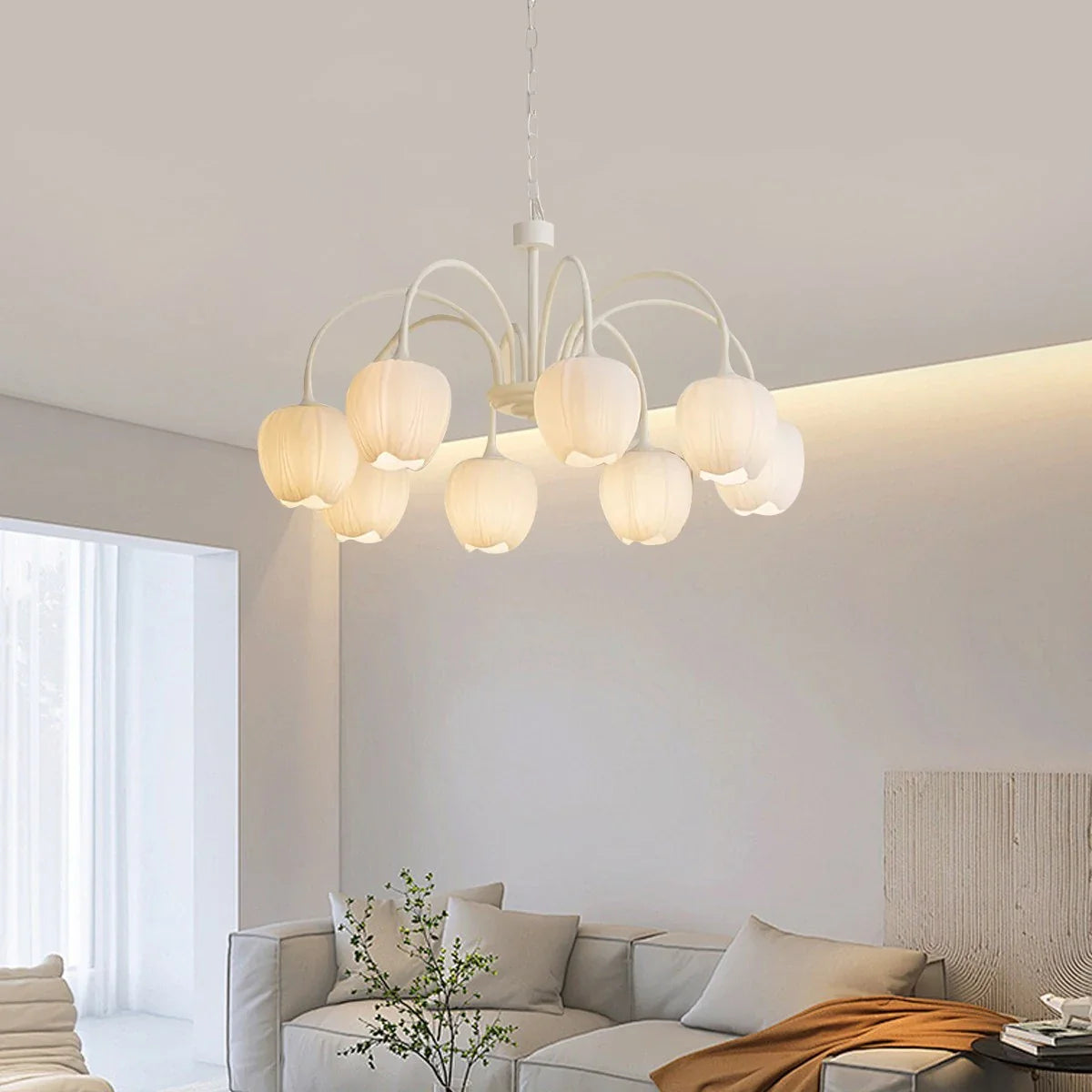 Feyran French Romance Tulip Matcha Chandelier